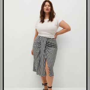 Mango gingham skirt size M
